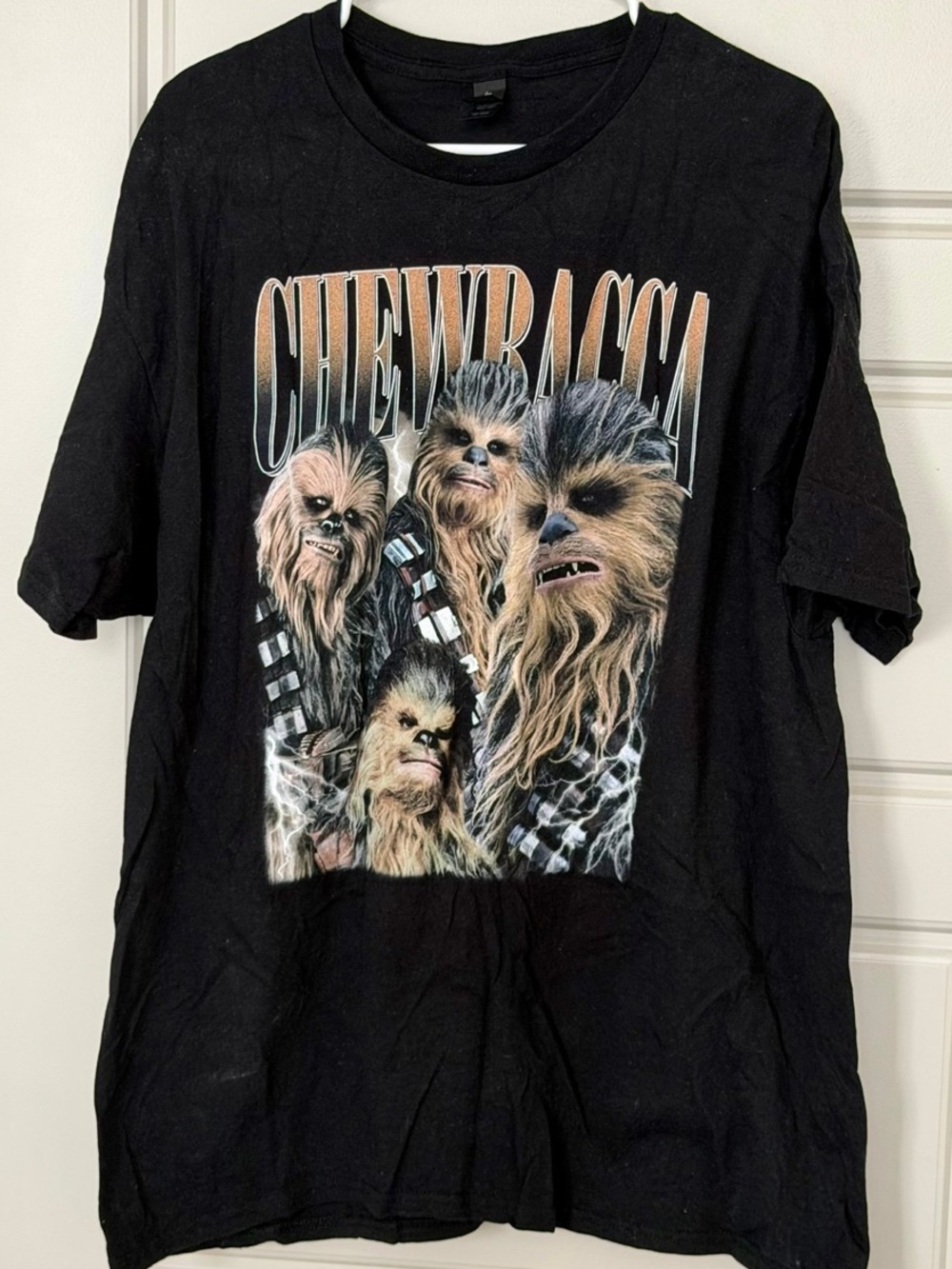 Gildan Black Chewbacca Multi-Figure Graphic Tee